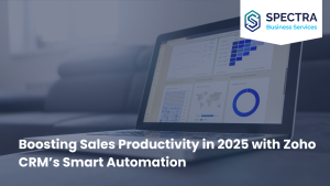 AI-driven sales dashboard with pipeline, graphs, and CRM automation icons.